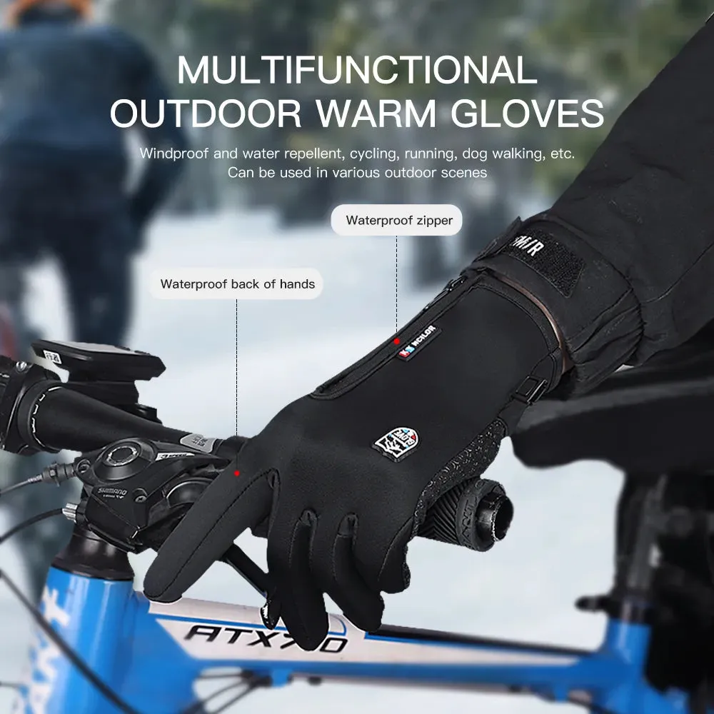 Outdoor Winter Cycling Gloves Bicycle Waterproof Runnning Gloves Bike Hiking Motorcycle Sport Gloves Touchscreen Full Finger