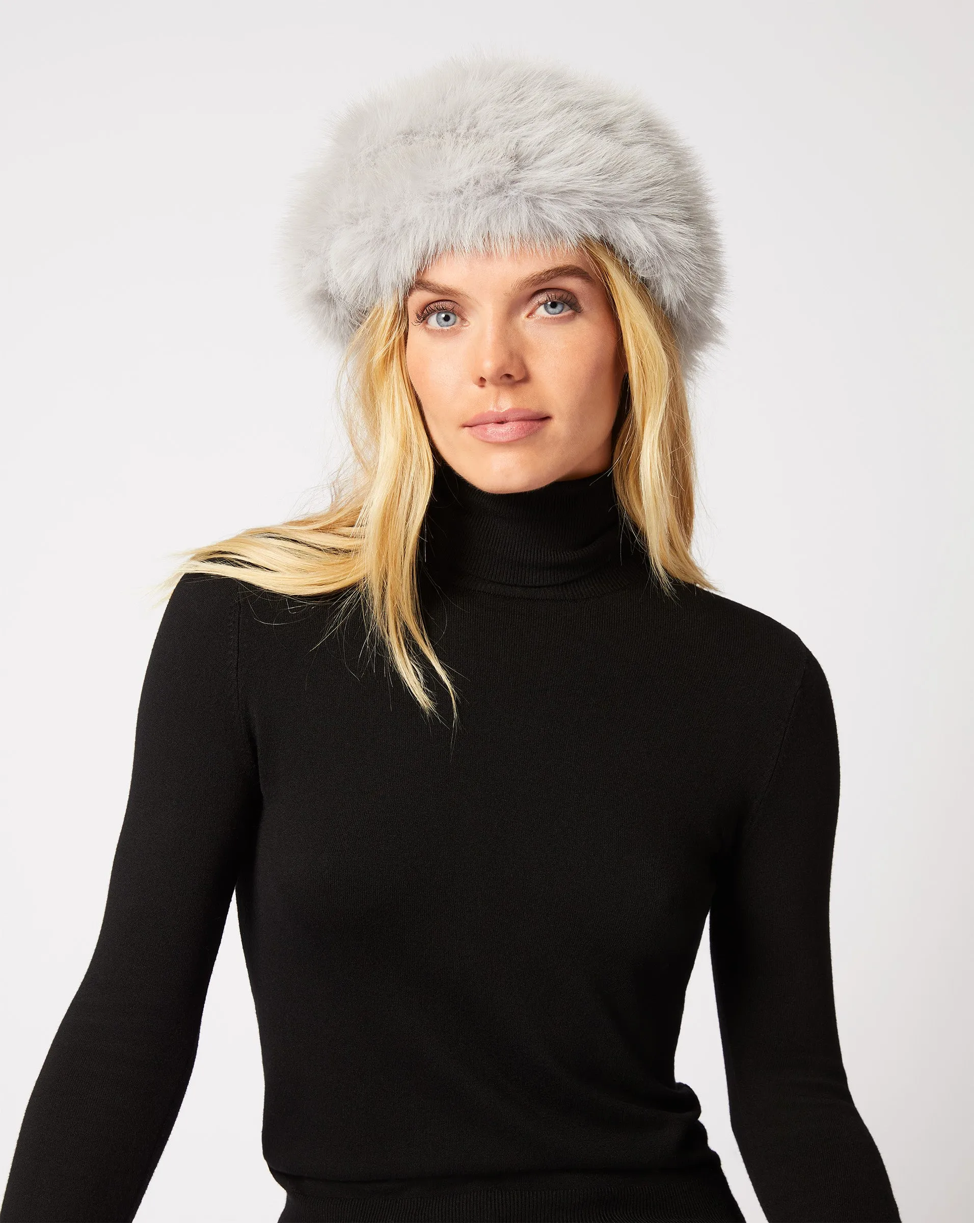 Pill Box Fox Faux Fur Hat