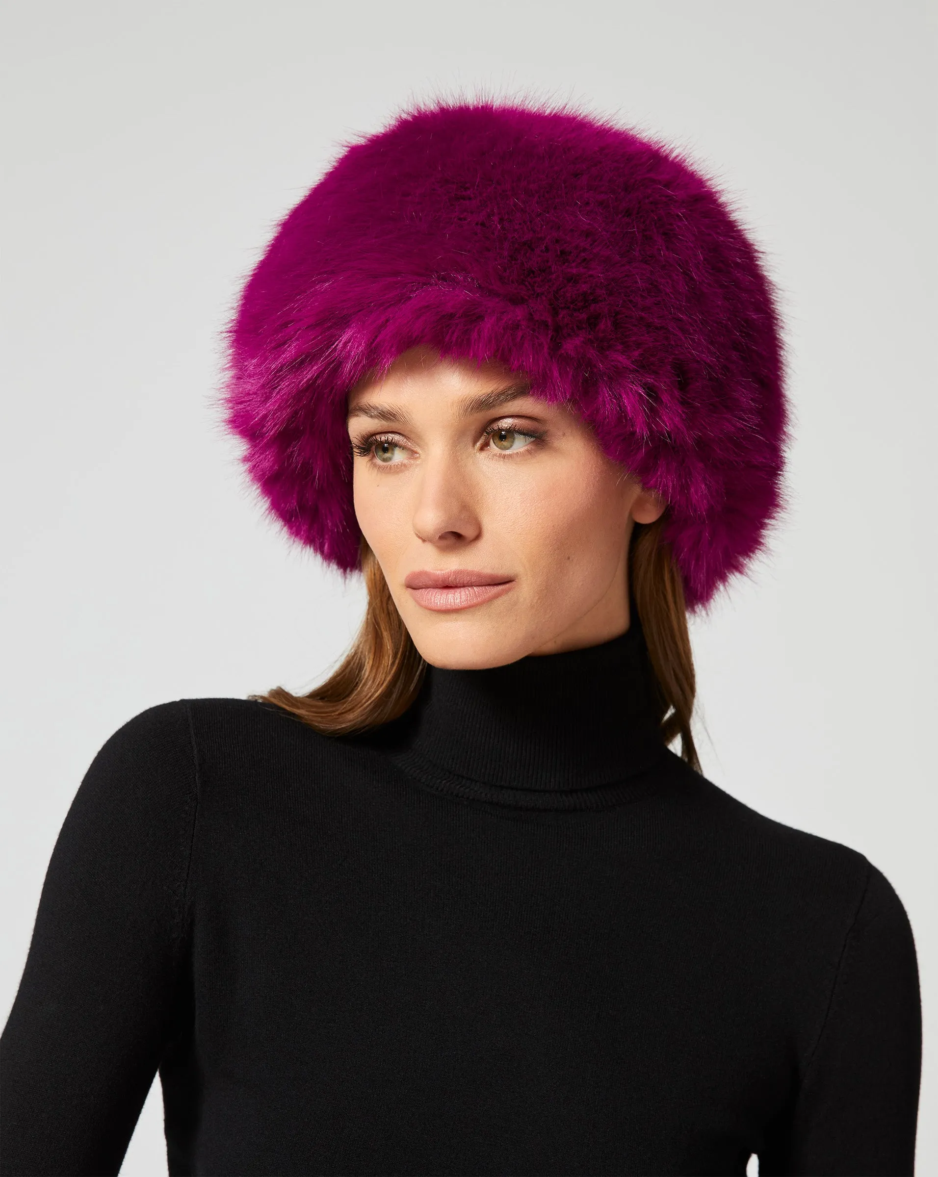 Pill Box Fox Faux Fur Hat