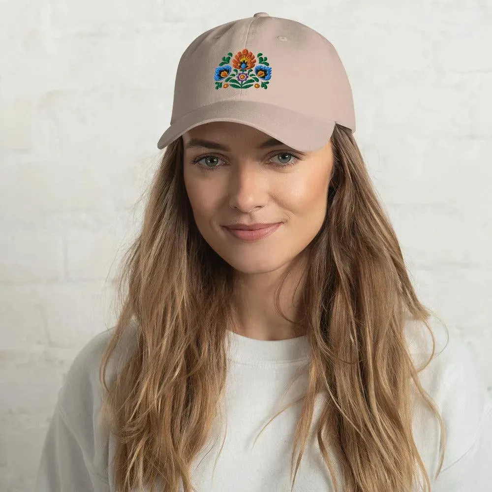 Polish Wycinanki Embroidered Dad Hat