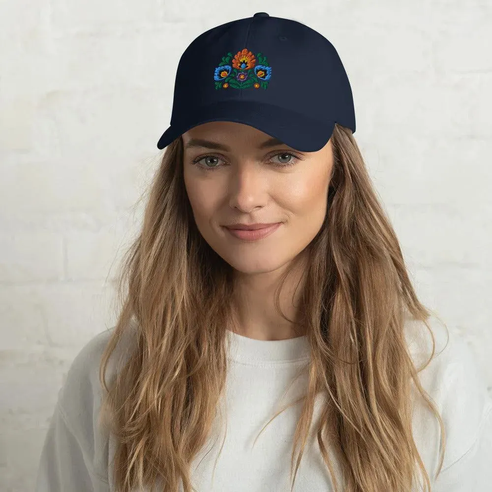 Polish Wycinanki Embroidered Dad Hat