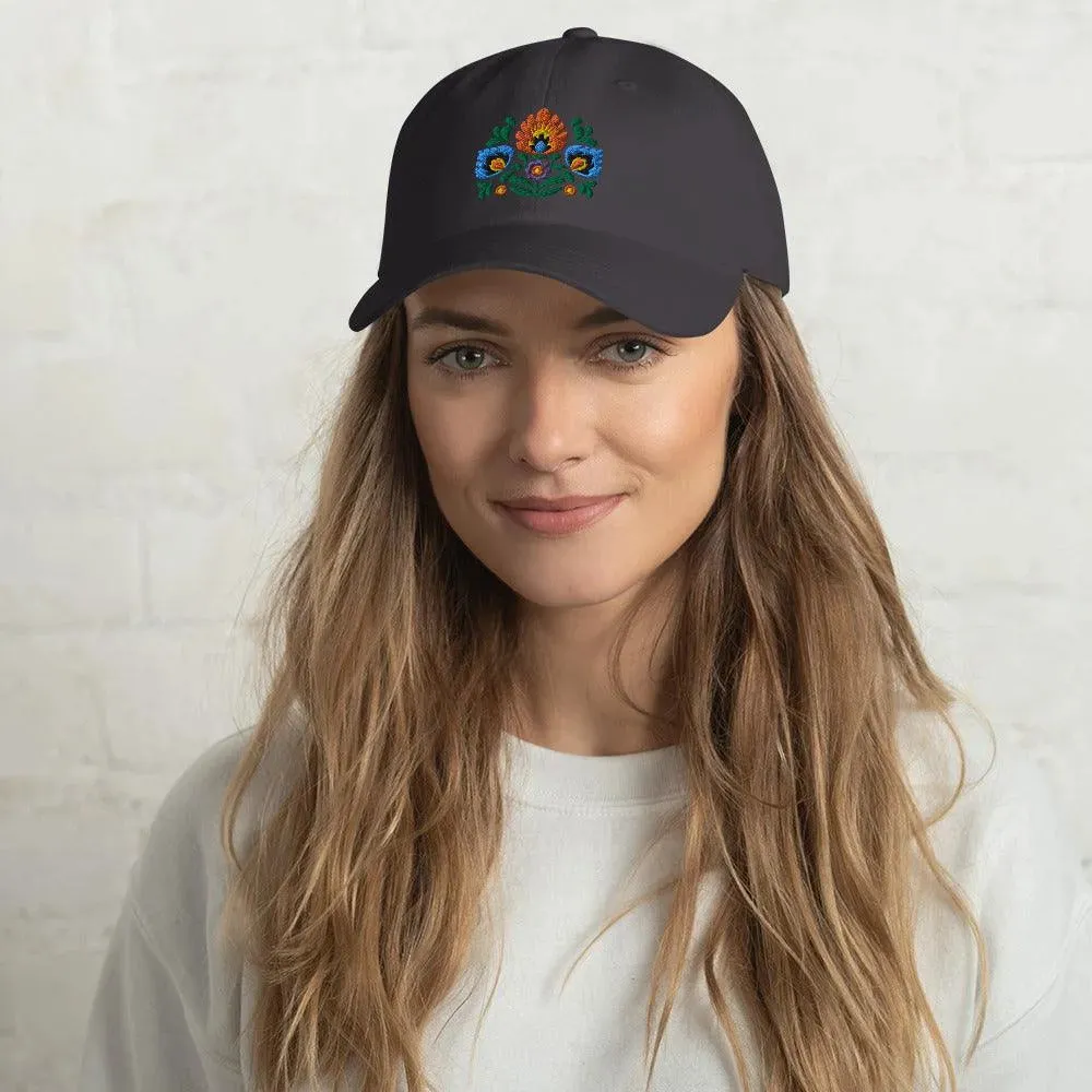 Polish Wycinanki Embroidered Dad Hat