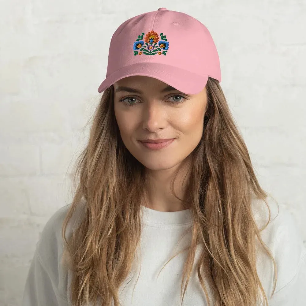 Polish Wycinanki Embroidered Dad Hat