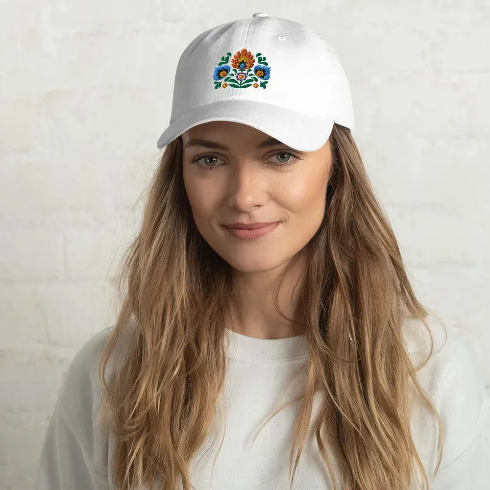 Polish Wycinanki Embroidered Dad Hat