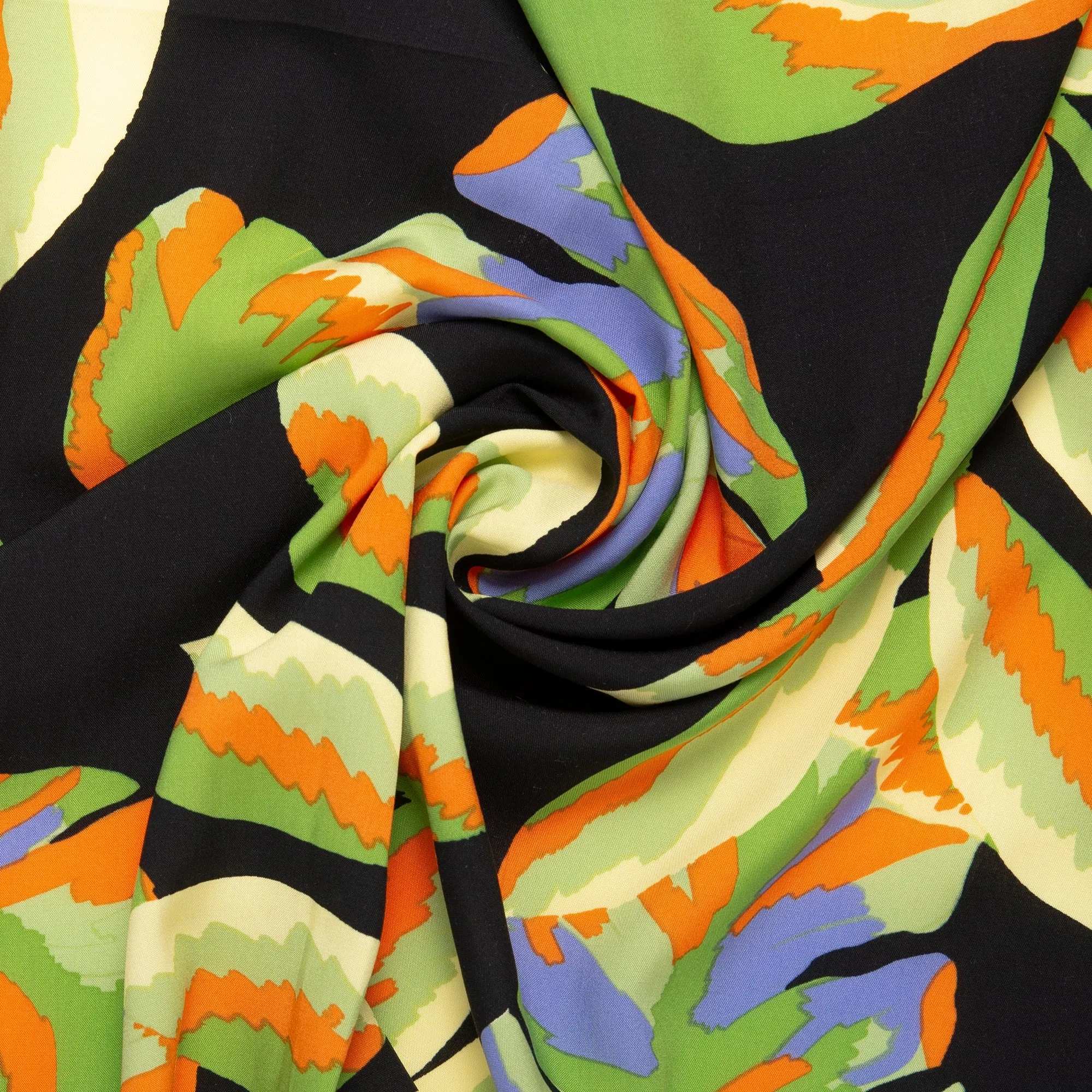 Printed rayon - AMANDA - Black and Green