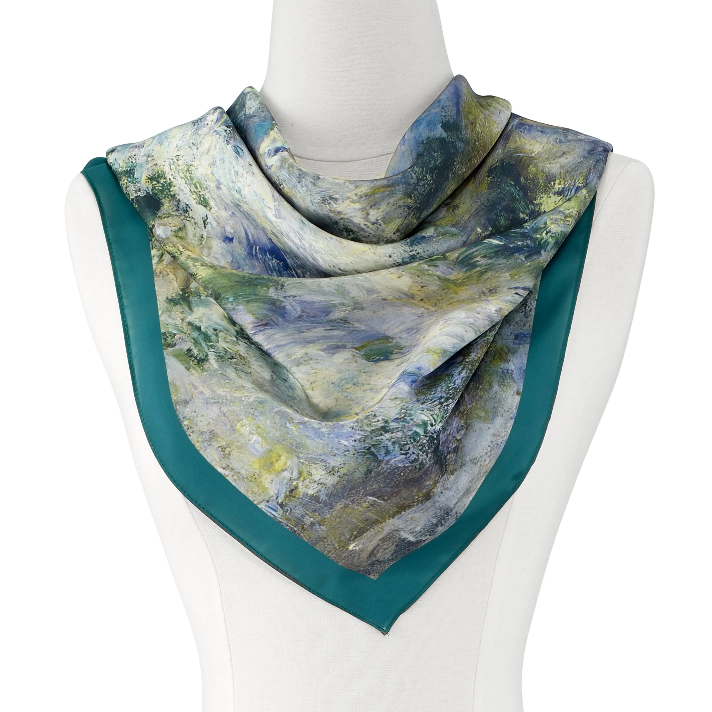 Renoir In the Park at Saint Cloud Square Satin Chiffon Scarf