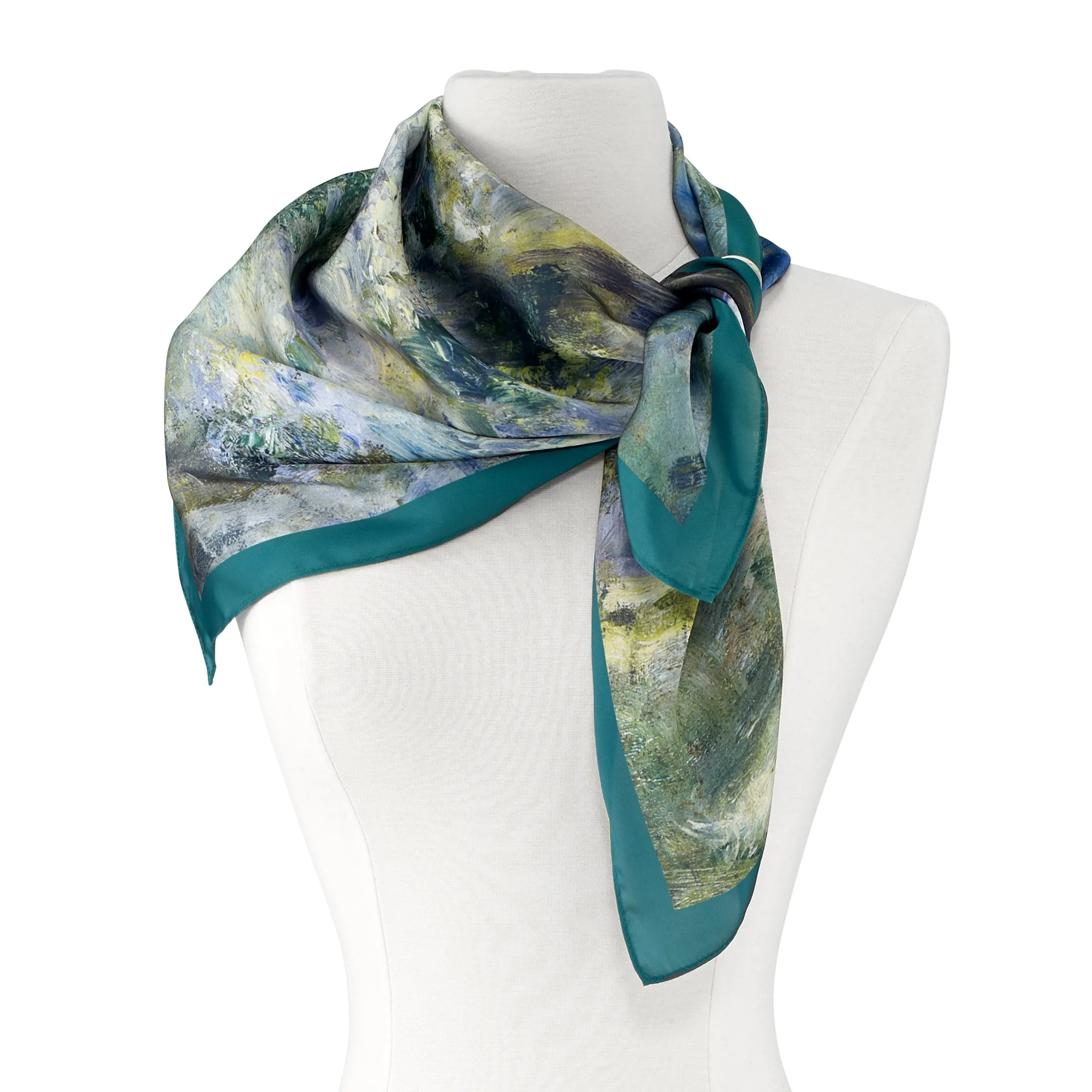 Renoir In the Park at Saint Cloud Square Satin Chiffon Scarf