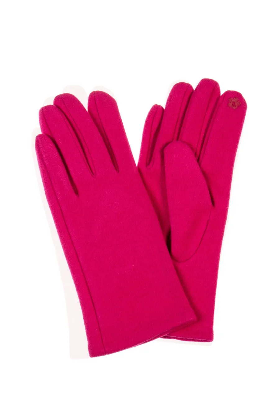 Retro Knit Gloves in Pink