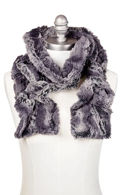 Scrunchy Scarf - Luxury Faux Fur in Muddy Waters