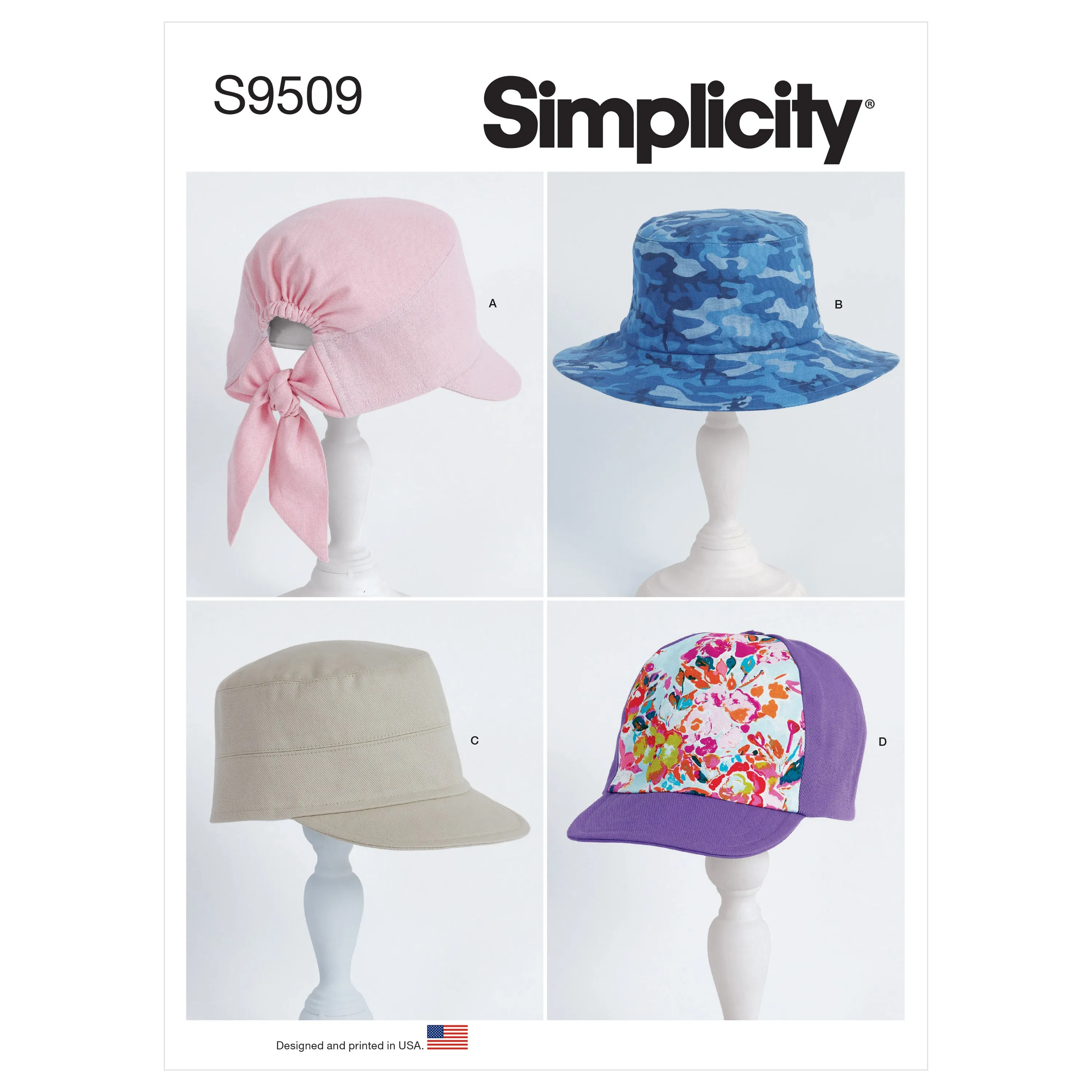 Simplicity 9509 Adult and Children Hats pattern