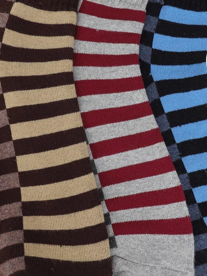 T9 Believe Design Unisex Cotton Liner Casual Business Striped Ankle Socks. Combo of 3 pairs