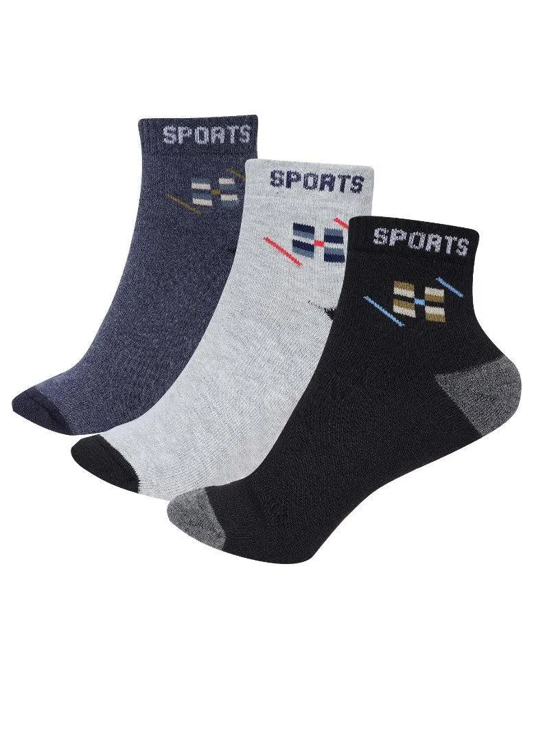 T9 Force Cotton Ankle Casual Sports Unisex Solid Socks,Pack of 3 pairs