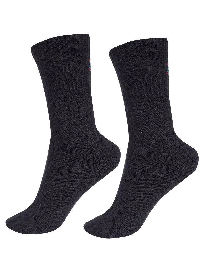 T9 Sparker Unisex Cotton Crew Length Sports Solid Socks .Combo of 3 pairs