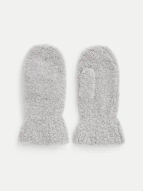 The Fuzzy Merino Wool Mittens in Light Grey