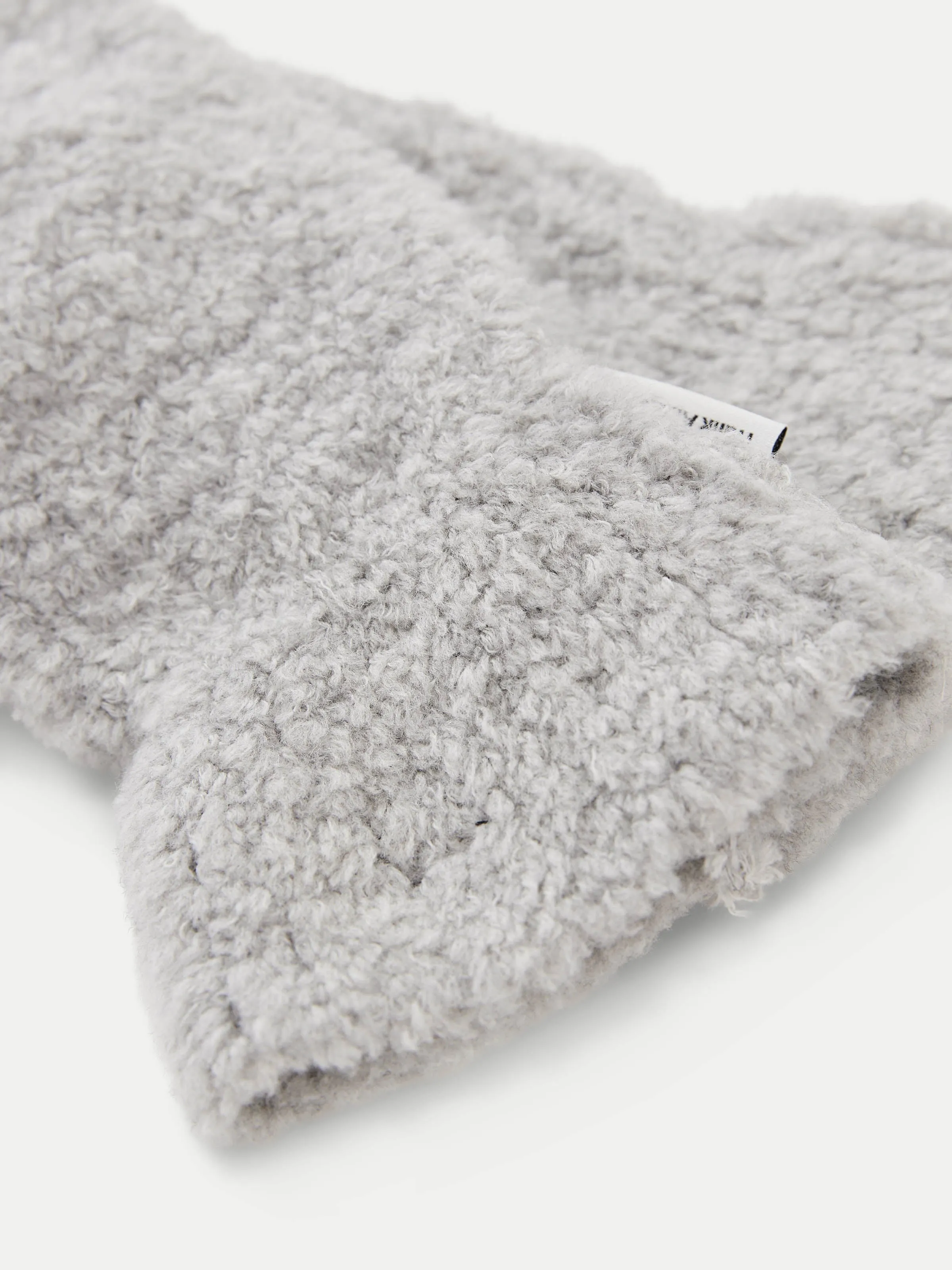 The Fuzzy Merino Wool Mittens in Light Grey