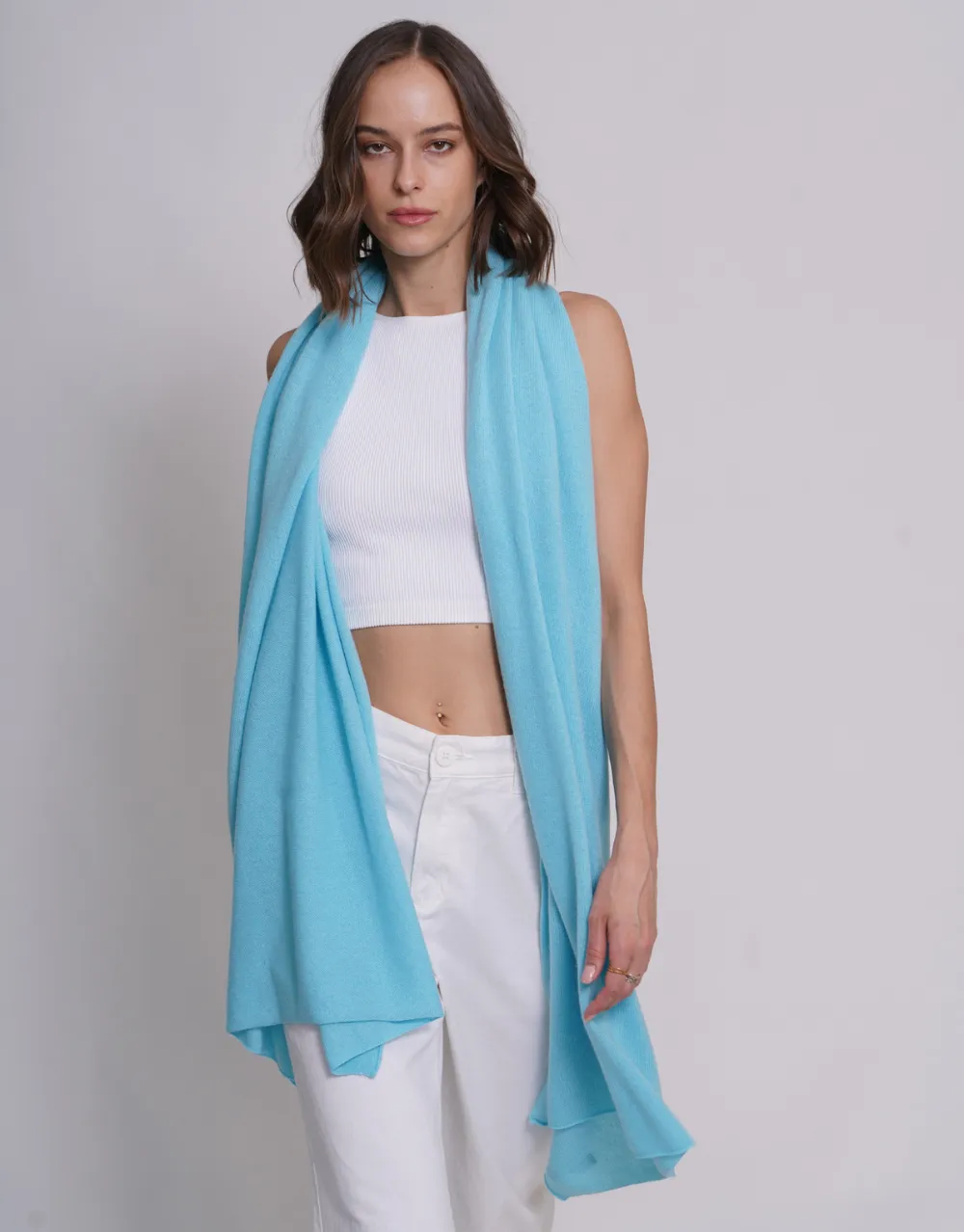 The Soft Cashmere Scarf in Turkis