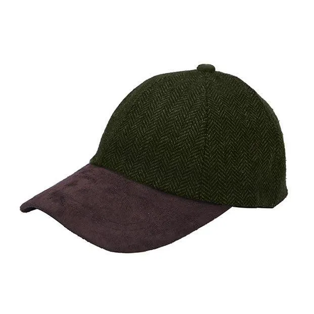 Tweed Suede Baseball Cap