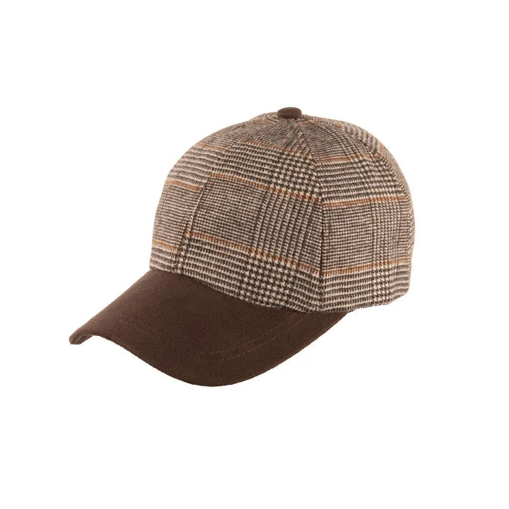 Tweed Suede Baseball Cap