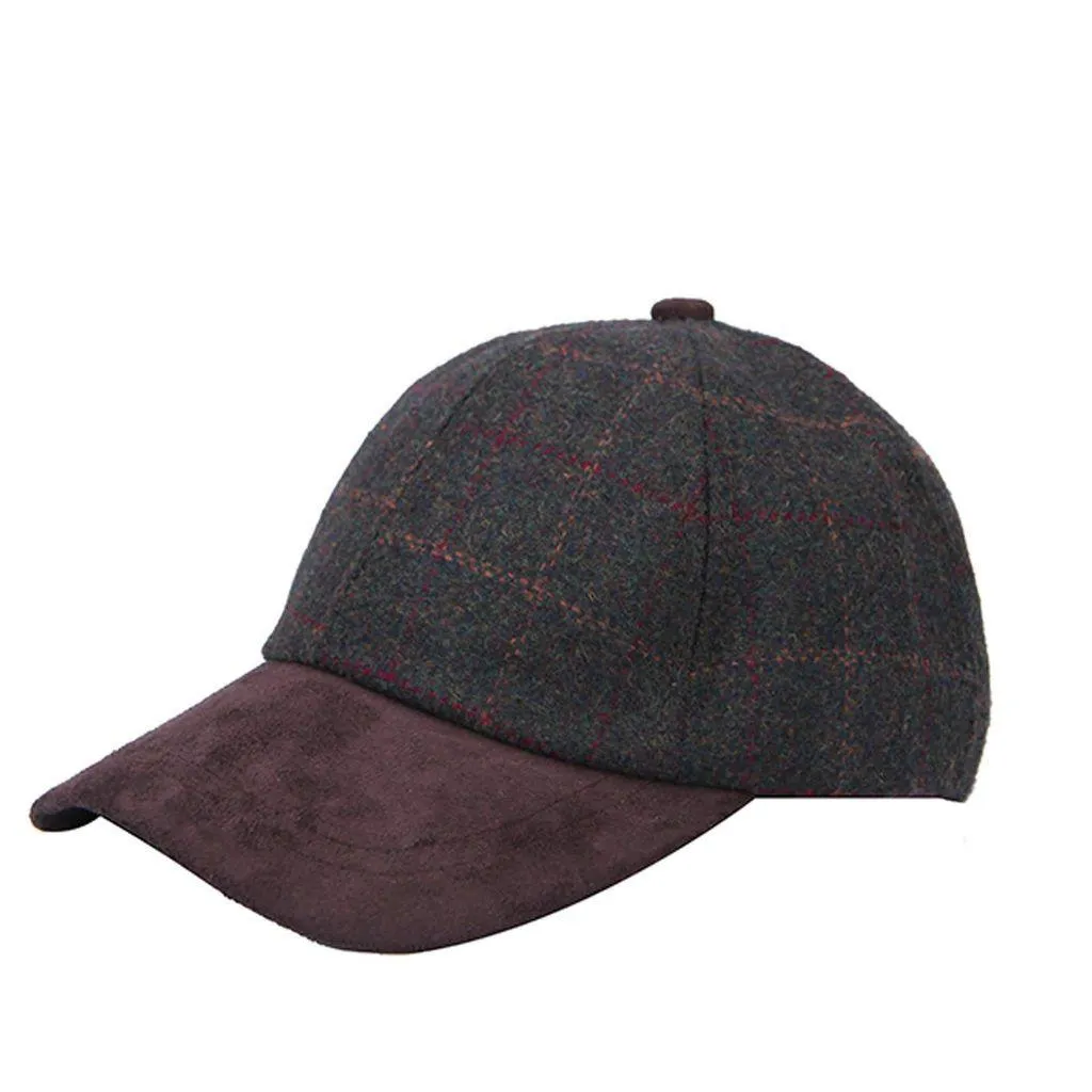 Tweed Suede Baseball Cap