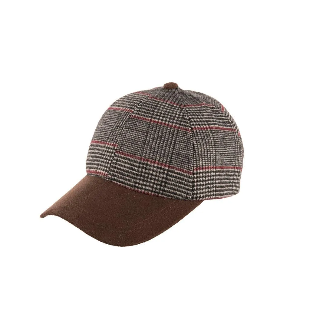 Tweed Suede Baseball Cap