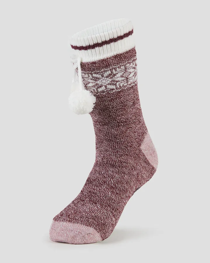 Unisex Sherpa Lined Slipper Sock