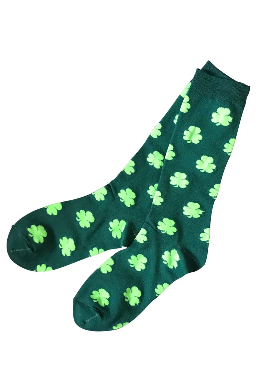 Women St Patricks Clover Print Tube Socks