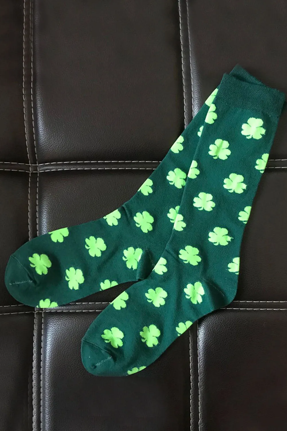 Women St Patricks Clover Print Tube Socks