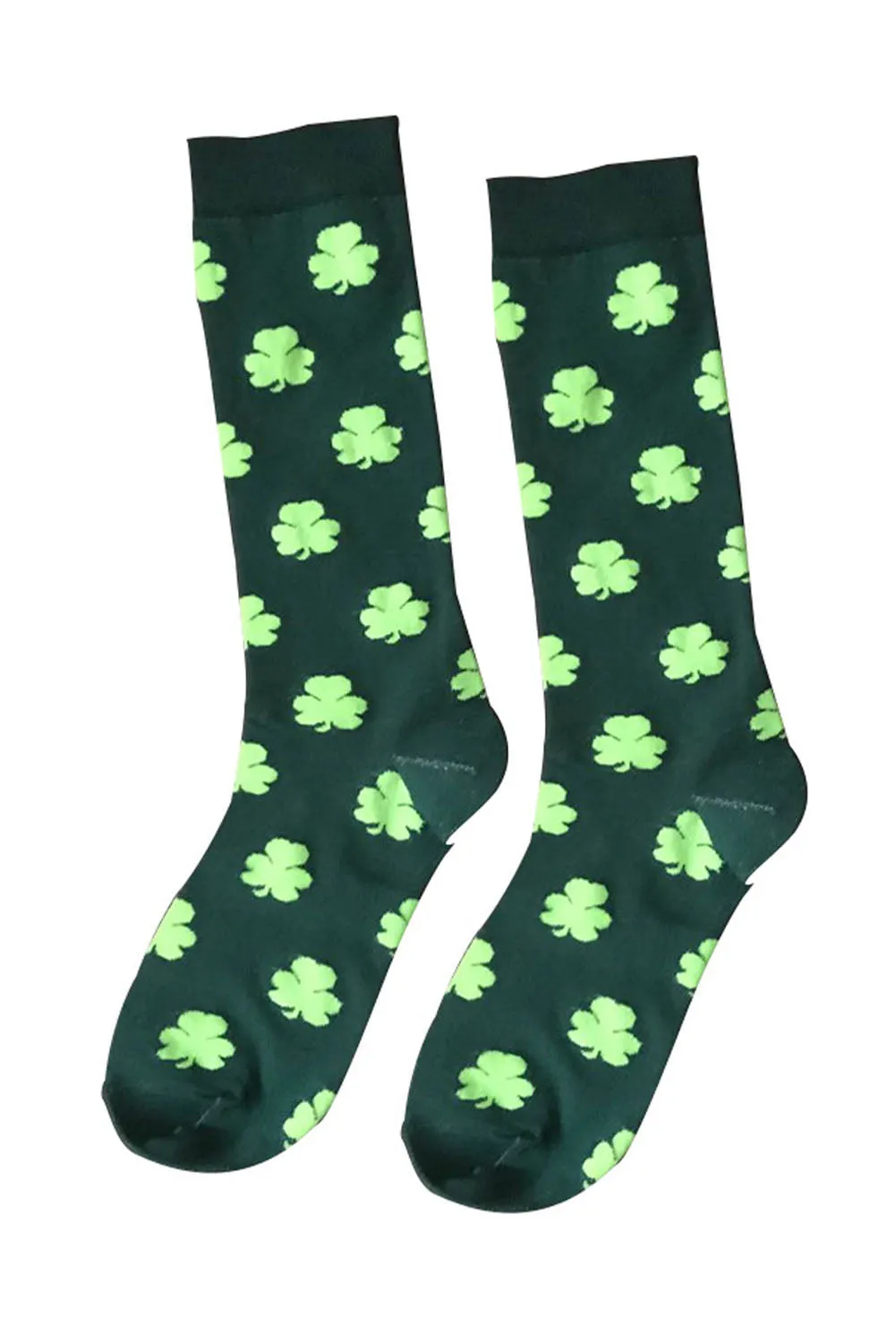 Women St Patricks Clover Print Tube Socks